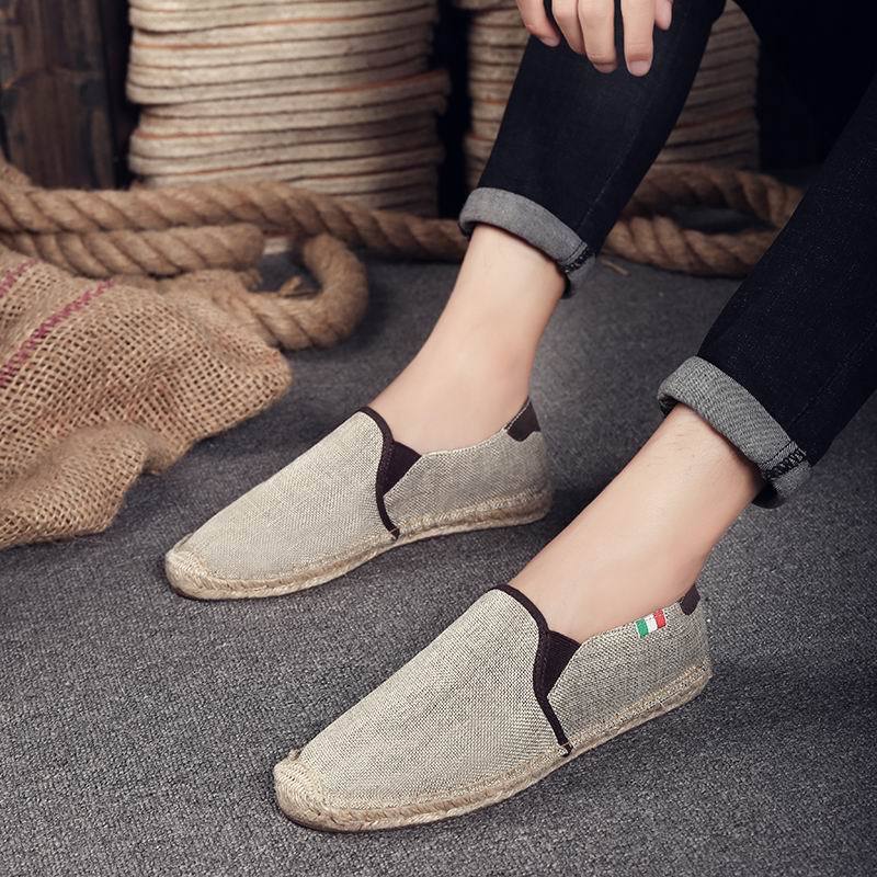 Men's straw canvas shoes - Image 3