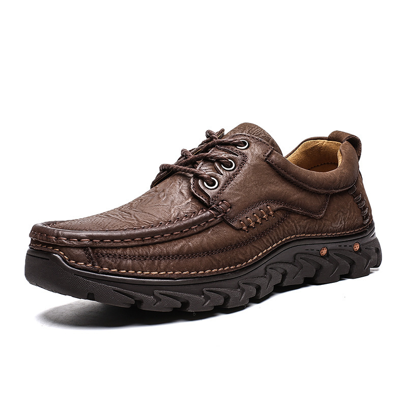 Suede Leather Lace-up Outdoor Casual Shoes Men's Big Toe Shoes - Image 3