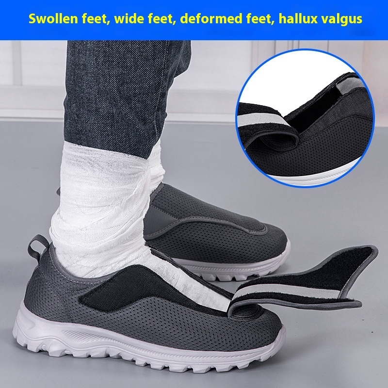 Widened Instep Swollen Feet Special Shoes Walking Shoes Men's Velcro Adjustable - Image 5