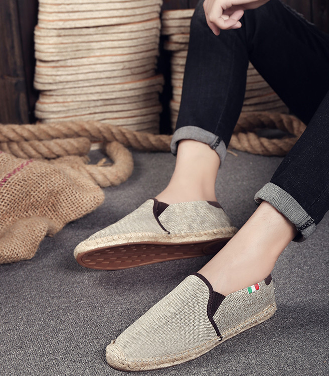 Men's straw canvas shoes - Image 2