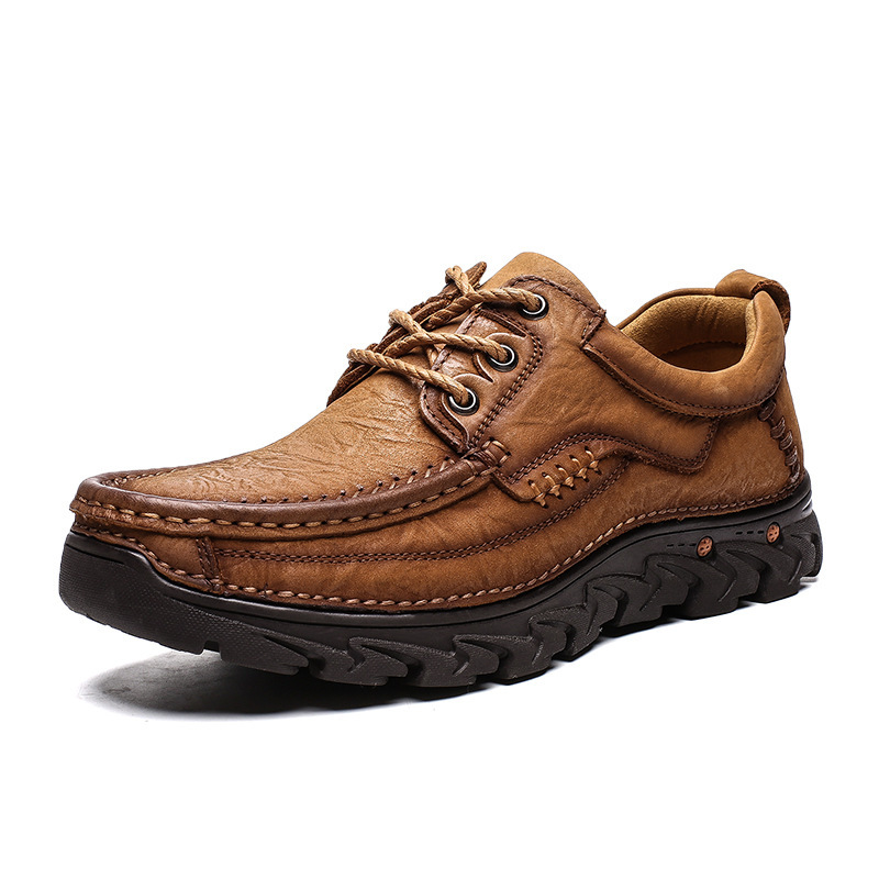 Suede Leather Lace-up Outdoor Casual Shoes Men's Big Toe Shoes - Image 5